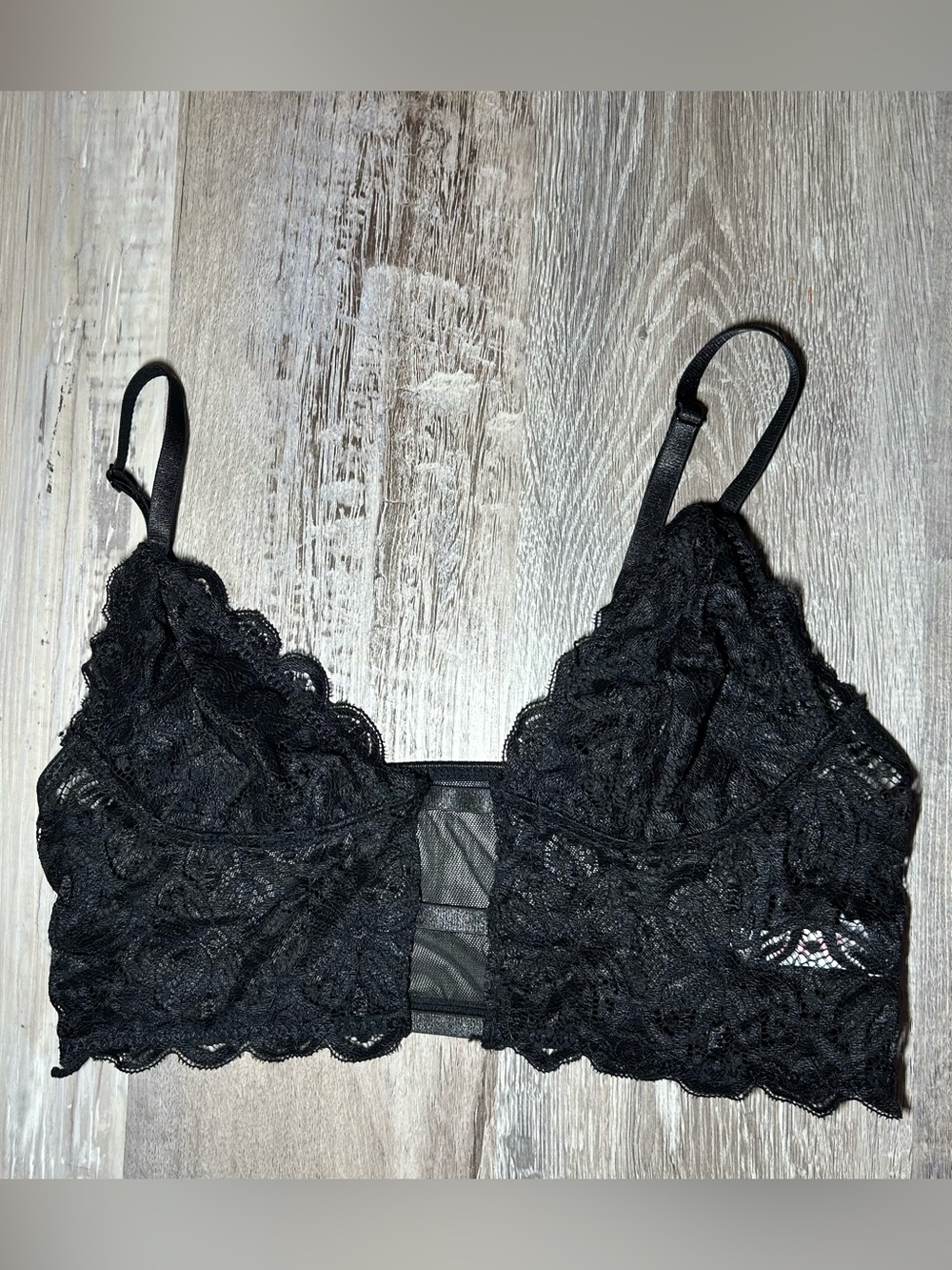 ROMWE Black Lace Bralette - Women's Intimates Medium